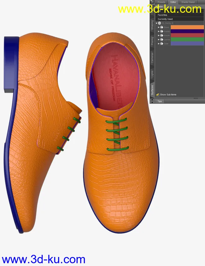 HL Derby Shoe for Genesis 8 and 8.1 Males模型的图片7