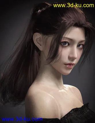 3D打印模型Hotba Hair for Genesis 8 and 8.1 Females的图片