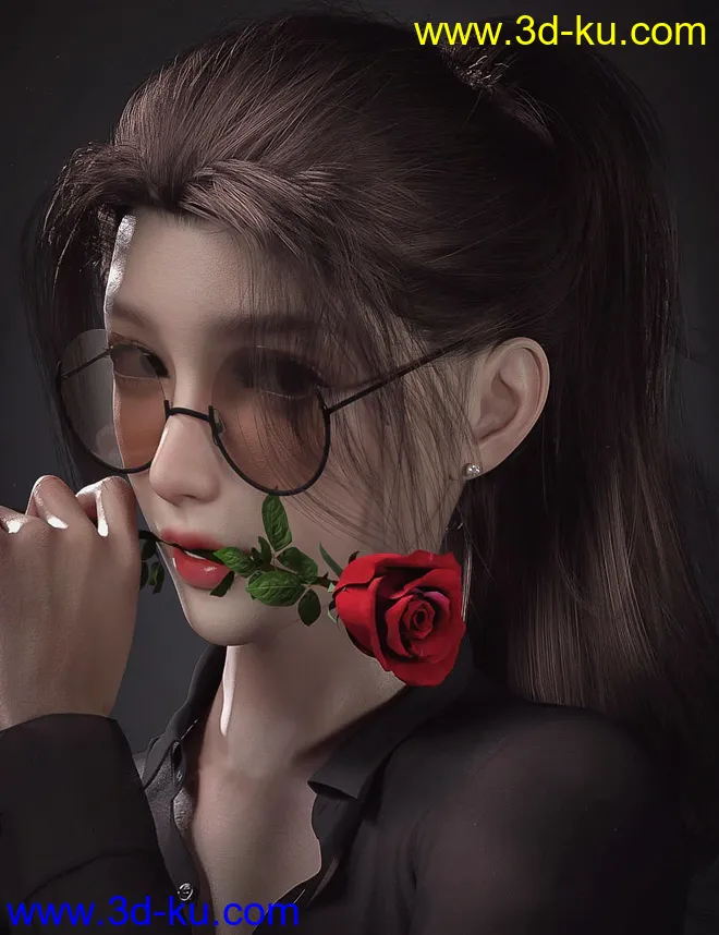 Hotba Hair for Genesis 8 and 8.1 Females模型的图片2