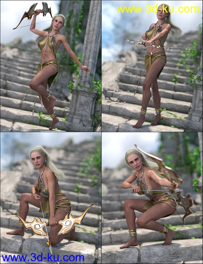 IM Archery Pose Collection for Genesis 8 Females模型的图片4