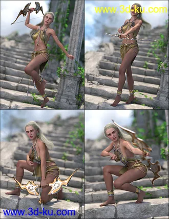 3D打印模型IM Archery Pose Collection for Genesis 8 Females的图片