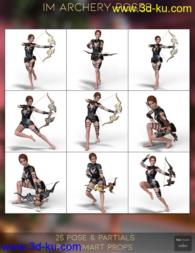 IM Archery Pose Collection for Genesis 8 Females模型的图片5