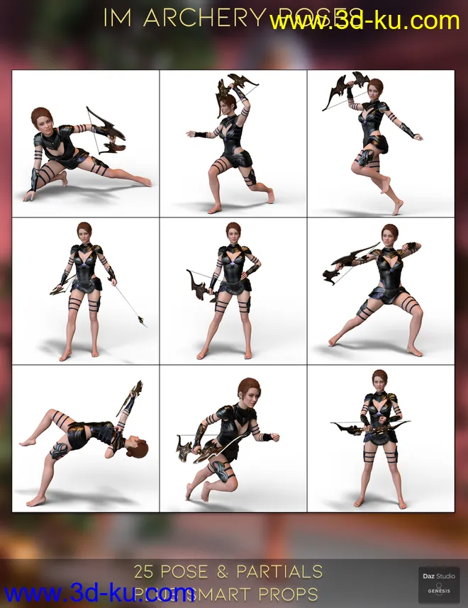 IM Archery Pose Collection for Genesis 8 Females模型的图片6