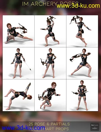 3D打印模型IM Archery Pose Collection for Genesis 8 Females的图片