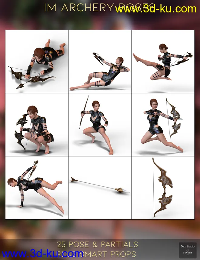 IM Archery Pose Collection for Genesis 8 Females模型的图片7