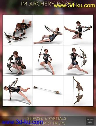 3D打印模型IM Archery Pose Collection for Genesis 8 Females的图片
