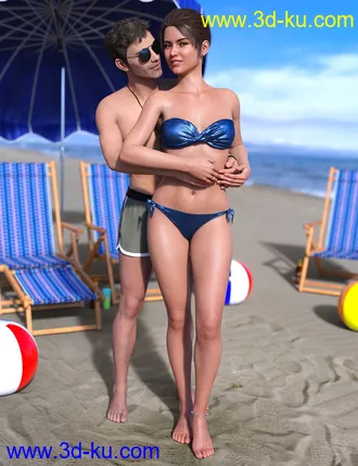 3D打印模型IM Beach Romance Poses for Genesis 8的图片