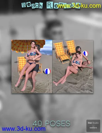 3D打印模型IM Beach Romance Poses for Genesis 8的图片