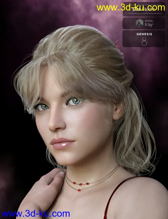 Isabel Casual Hair for Genesis 8 Females模型的图片4