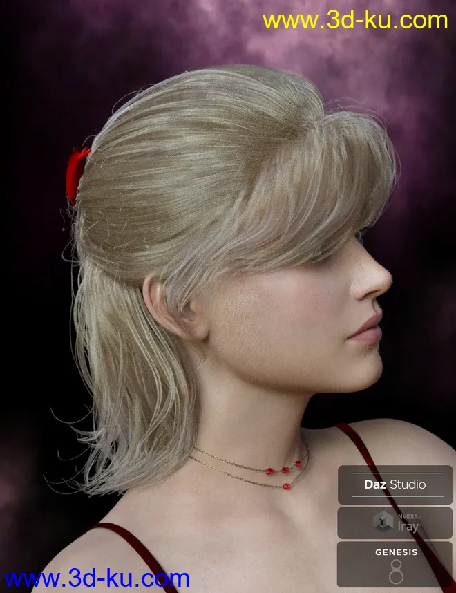 Isabel Casual Hair for Genesis 8 Females模型的图片5