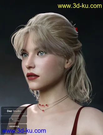3D打印模型Isabel Casual Hair for Genesis 8 Females的图片