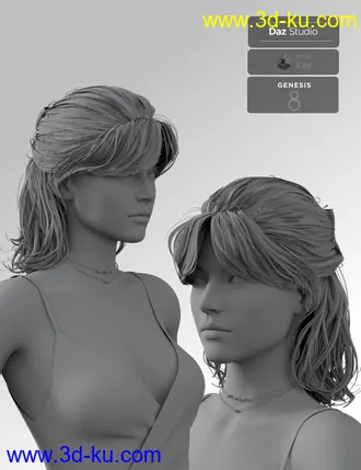 3D打印模型Isabel Casual Hair for Genesis 8 Females的图片