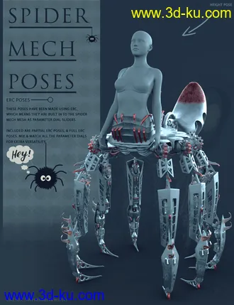 3D打印模型Itsy Bitsy Poses for the Spider Mech的图片