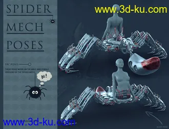 3D打印模型Itsy Bitsy Poses for the Spider Mech的图片