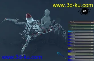 3D打印模型Itsy Bitsy Poses for the Spider Mech的图片