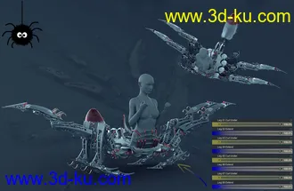 3D打印模型Itsy Bitsy Poses for the Spider Mech的图片