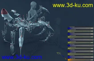 3D打印模型Itsy Bitsy Poses for the Spider Mech的图片