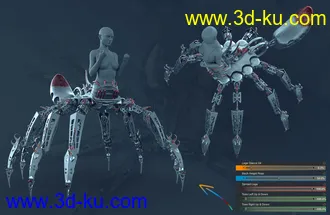 3D打印模型Itsy Bitsy Poses for the Spider Mech的图片