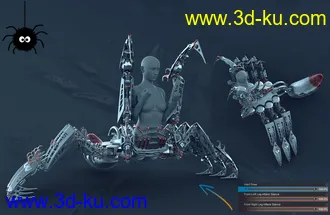 3D打印模型Itsy Bitsy Poses for the Spider Mech的图片