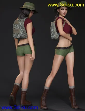3D打印模型Jungle Girl Outfit Set for Genesis 8 and 8.1 Females的图片