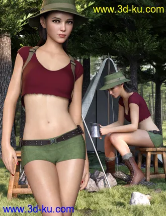 3D打印模型Jungle Girl Outfit Set for Genesis 8 and 8.1 Females的图片