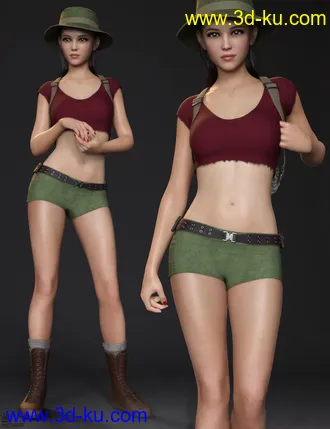 3D打印模型Jungle Girl Outfit Set for Genesis 8 and 8.1 Females的图片