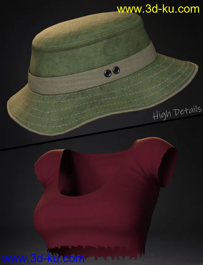 Jungle Girl Outfit Set for Genesis 8 and 8.1 Females模型的图片10