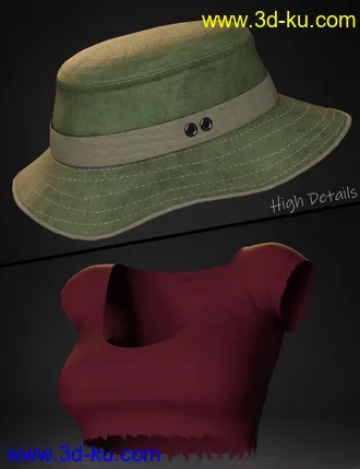 3D打印模型Jungle Girl Outfit Set for Genesis 8 and 8.1 Females的图片