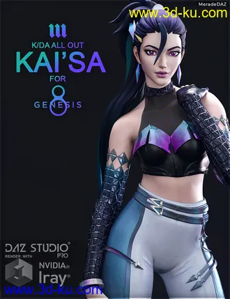3D打印模型Kai'Sa KDA ALL OUT for Genesis 8 and 8.1 Female的图片