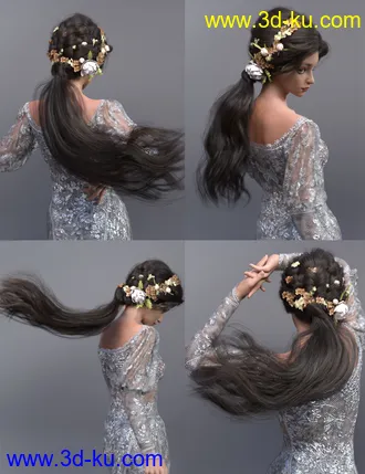3D打印模型Kent Hair for Genesis 8.1 Female的图片