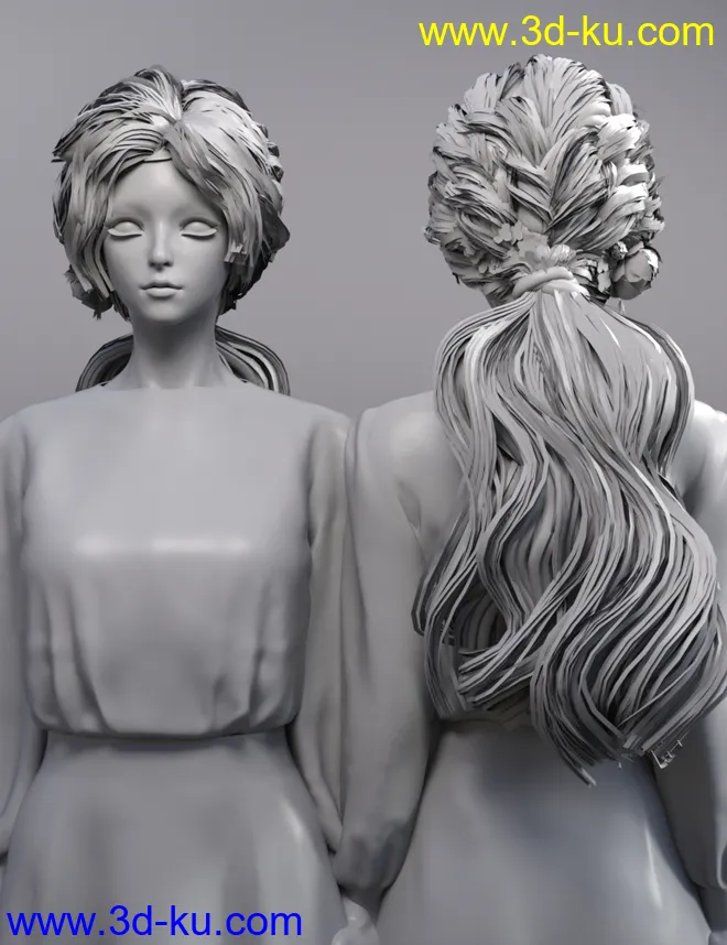 Kent Hair for Genesis 8.1 Female模型的图片4