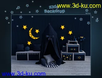 3D打印模型Kids BackDrop的图片
