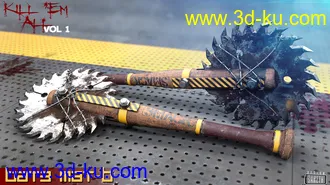 3D打印模型Kill 'Em All-Weapon Set Vol 1 for Genesis 3 and 8的图片