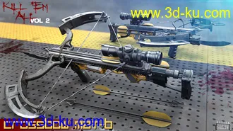 3D打印模型Kill 'Em All-Weapon Set Vol 2 for Genesis 3 and 8的图片