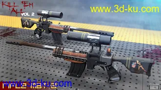 3D打印模型Kill 'Em All-Weapon Set Vol 2 for Genesis 3 and 8的图片