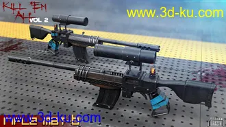 3D打印模型Kill 'Em All-Weapon Set Vol 2 for Genesis 3 and 8的图片