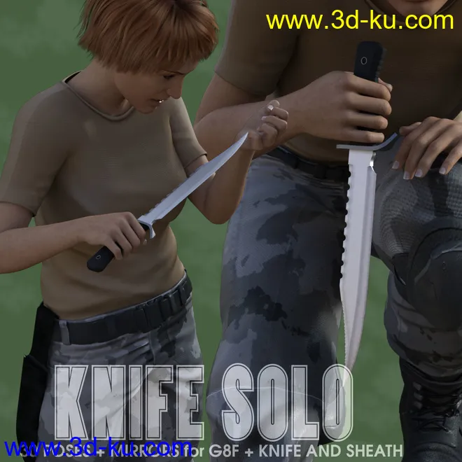 KNIFE SOLO for Genesis 8 Female模型的图片1