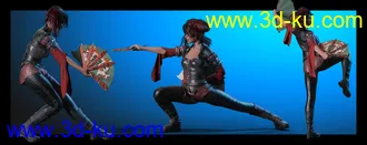 3D打印模型Kogarashi War Fans and Poses for Genesis 8.1 Female的图片