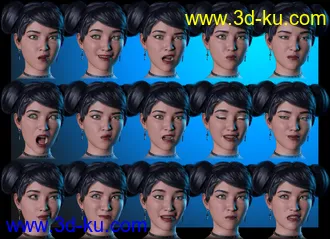 3D打印模型Kogarashi War Fans and Poses for Genesis 8.1 Female的图片