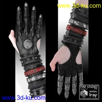3D打印模型Kotomask Glove For Genesis 3 & 8 Female(s)的图片