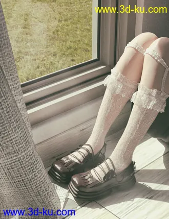 3D打印模型KuJ Kawaii Fashion Socks and Shoes Collection I的图片