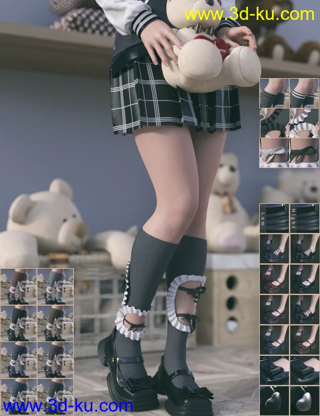 KuJ Kawaii Fashion Socks and Shoes Collection I模型的图片9