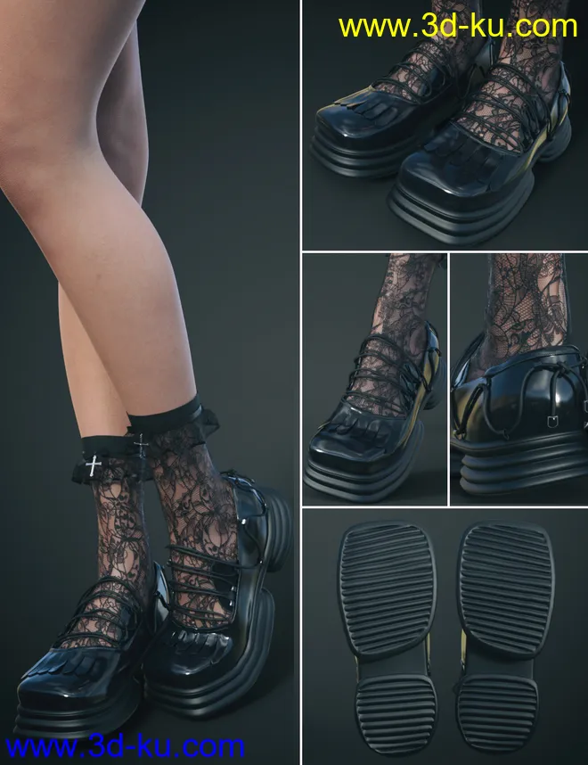 KuJ Kawaii Fashion Socks and Shoes Collection I模型的图片13