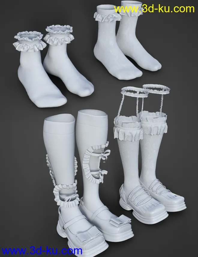 KuJ Kawaii Fashion Socks and Shoes Collection I模型的图片14