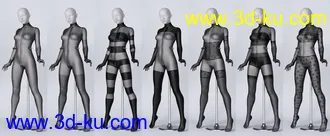 3D打印模型Lali's Bodystocking 03 with Gloves for Genesis 8.1的图片