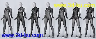 3D打印模型Lali's Bodystocking 03 with Gloves for Genesis 8.1的图片