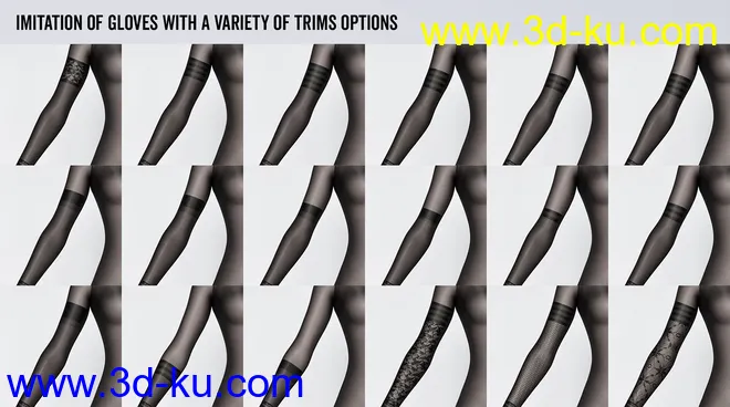 Lali's Bodystocking 03 with Gloves for Genesis 8.1模型的图片8