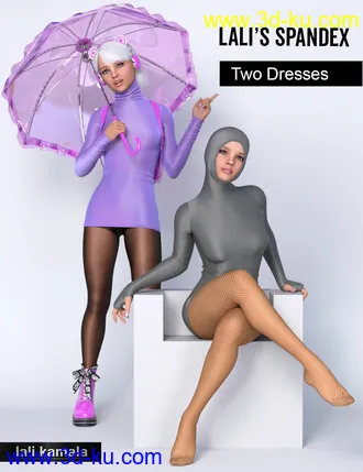 Lali's Spandex Two Dresses with dForce for Genesis 8 and 8.1 Females模型的图片1