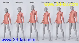 3D打印模型Lali's Spandex Two Dresses with dForce for Genesis 8 and 8.1 Females的图片