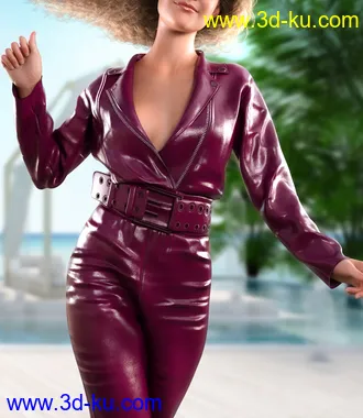 3D打印模型Leather Jumpsuit dForce outfit for Genesis 8 & 8.1 Females的图片